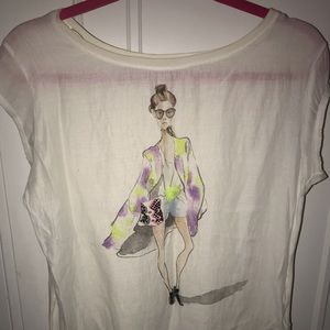 Zara white designer tee